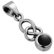 Black Onyx Celtic Knot Silver Pendant, p603